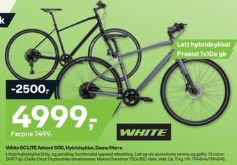 XXL Sport White sc lite advent 1x10, hybridsykkel, dame/herre tilbud