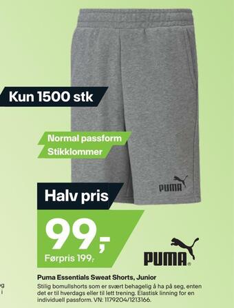 XXL Sport Puma essentials sweat shorts, junior tilbud