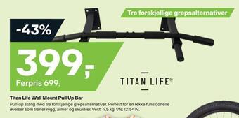 XXL Sport Titan life wall mount pull up bar tilbud