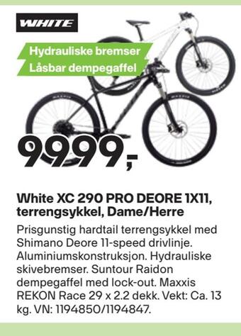 XXL Sport White xc 290 pro deore 1x11, terrengsykkel, dame/herre tilbud