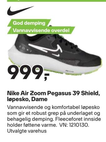 XXL Sport Nike air zoom pegasus 39 shield, løpesko, dame tilbud