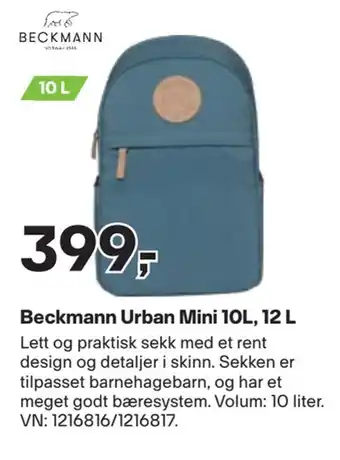 XXL Sport Beckmann urban mini 10l, 12 l tilbud