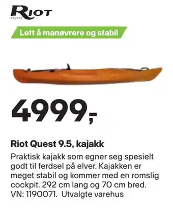 XXL Sport Riot quest 9,5, kajakk tilbud