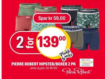 Coop Extra Pierre robert hipster/boxer 2 pk tilbud