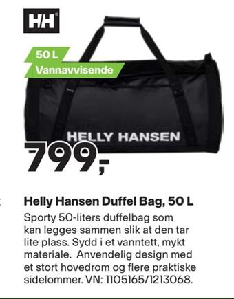 XXL Sport Helly hansen duffel bag, 50 l tilbud