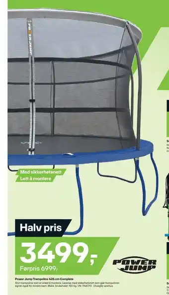 XXL Sport Power jump trampoline 426 cm complete tilbud