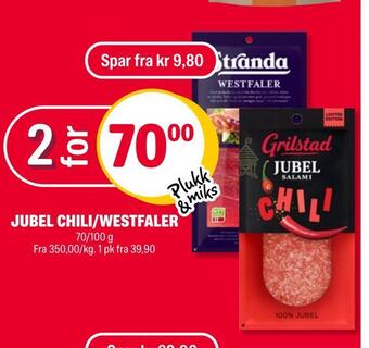 Coop Extra Jubel chili/westfaler tilbud