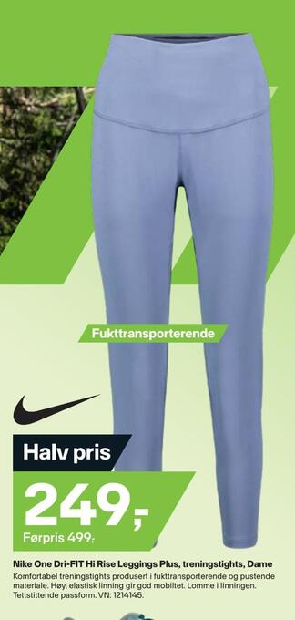 XXL Sport Nike one dri-fit hi rise leggings plus, treningstights, dame tilbud