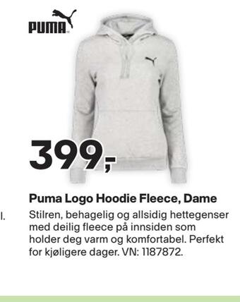 XXL Sport Puma logo hoodie fleece, dame tilbud