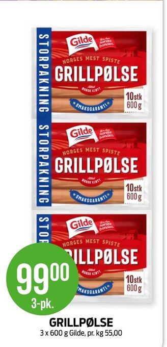 Kiwi Gilde grillpølser tilbud
