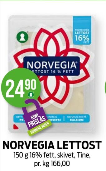 Kiwi Norvegia skiveost tilbud