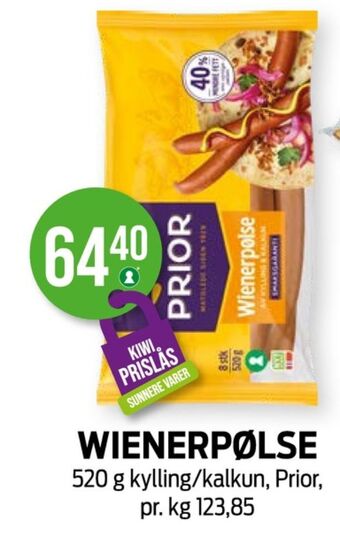 Kiwi Prior wienerpølser tilbud