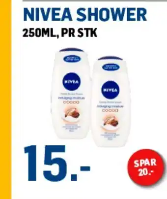 Price Lagerbutikk NIVEA SHOWER 250ML, PR STK tilbud