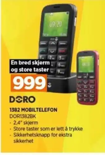 POWER 1382 MOBILTELEFON DOR1382BK tilbud