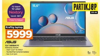 POWER ASUS 15,6" BÆRBAR PC R565EAEJ3545W tilbud