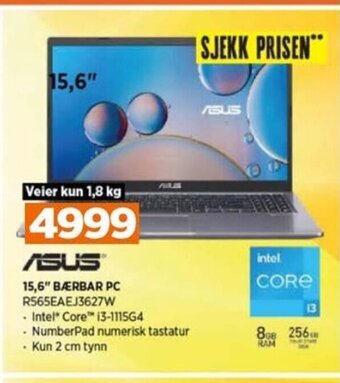 POWER ASUS 15,6" BÆRBAR PC R565EAEJ3627W tilbud