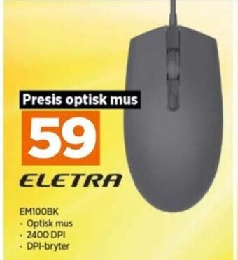 POWER ELETRA EM100BK - Optisk mus tilbud