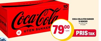 Coop Extra COCA-COLA UTEN SUKKER 10 BOKSER tilbud