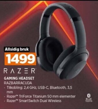 POWER GAMING HEADSET RAZBARRACUDA tilbud