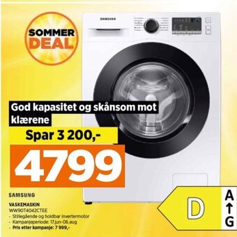 POWER SAMSUNG VASKEMASKIN WW90T4042CTEE tilbud