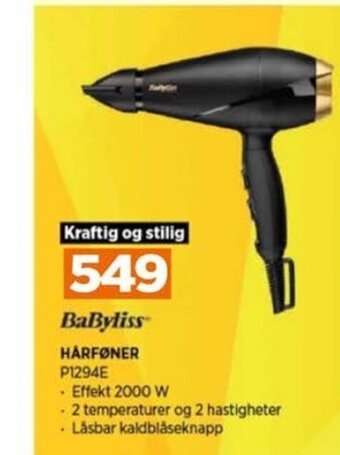 POWER BaByliss HÅRFØNER tilbud