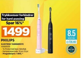 POWER PHILIPS ELEKTRISK TANNBØRSTE HX683035 tilbud