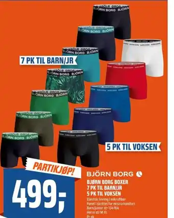 Coop Obs BJØRN BORG BOXER 7 PK TIL BARN/JR 5 PK TIL VOKSEN tilbud