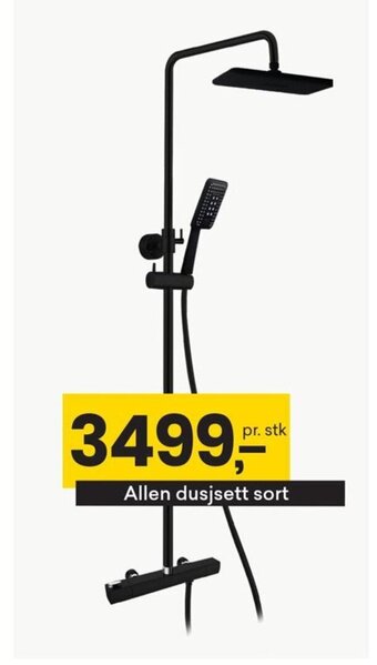 Right Price Tiles Allen dusjsett sort tilbud