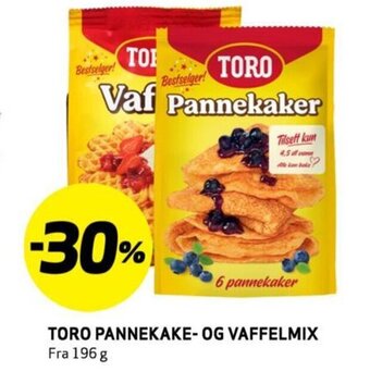 Bunnpris TORO PANNEKAKE-OG VAFFELMIX Fra 196 g tilbud