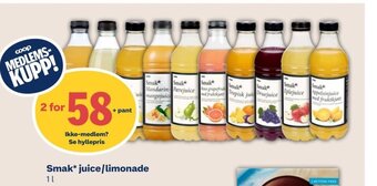 Coop Mega Smak* juice/limonade tilbud