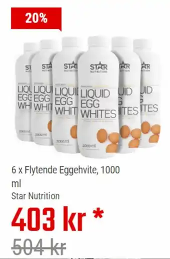 Gymgrossisten 6 x Flytende Eggehvite, 1000 ml Star Nutrition tilbud