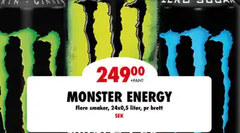MaxiMat Nordby MONSTER ENERGY Flere smaker, 24x0,5 liter, pr brett SEK tilbud