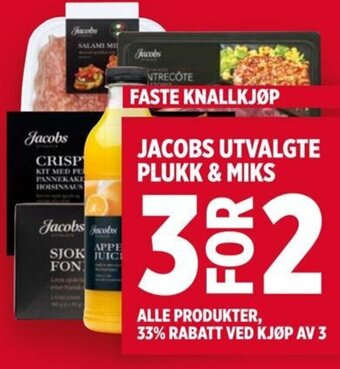 Meny JACOBS UTVALGTE PLUKK & MIKS tilbud