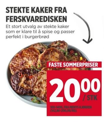 Meny STEKTE KAKER FRA FERSKVAREDISKEN tilbud