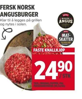 Meny FERSK NORSK ANGUSBURGER tilbud