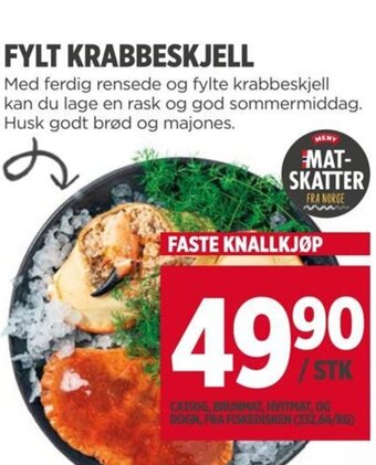 Meny FYLT KRABBESKJELL tilbud