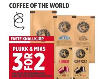 Meny COFFEE OF THE WORLD tilbud