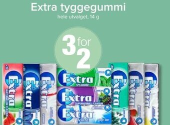 Spar Extra tyggegummi hele utvalget, 14 g tilbud