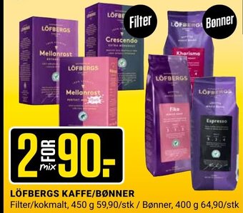 Europris LÖFBERGS KAFFE/BØNNER tilbud