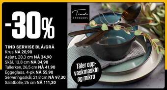Europris Tind servise blå/grå tilbud