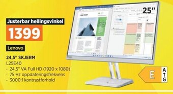 POWER Lenovo 24,5" SKJERM tilbud