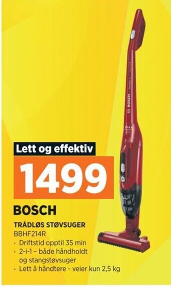POWER BOSCH TRÅDLØS STØVSUGER tilbud