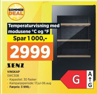 POWER SENZ VINSKAP SWC30B tilbud