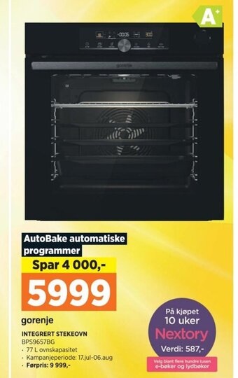 POWER gorenje INTEGRERT STEKEOVN BPS9657BG tilbud
