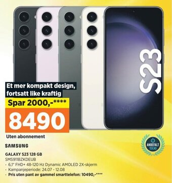 POWER SAMSUNG GALAXY S23 128 GB tilbud