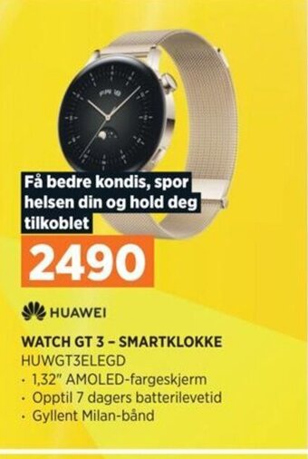POWER HUAWEI WATCH GT 3-SMARTKLOKKE HUWGT3ELEGD tilbud