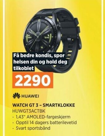 POWER HUAWEI WATCH GT 3-SMARTKLOKKE HUWGT3ACTBK tilbud