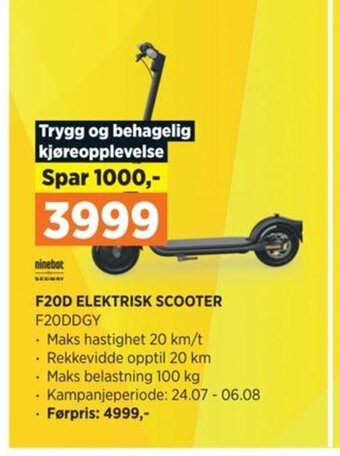 POWER F20D ELEKTRISK SCOOTER F20DDGY tilbud