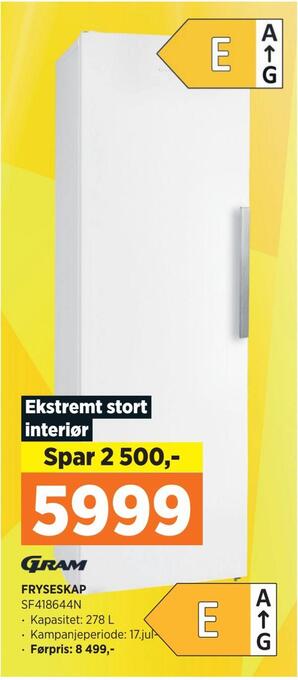 POWER Fryseskap tilbud