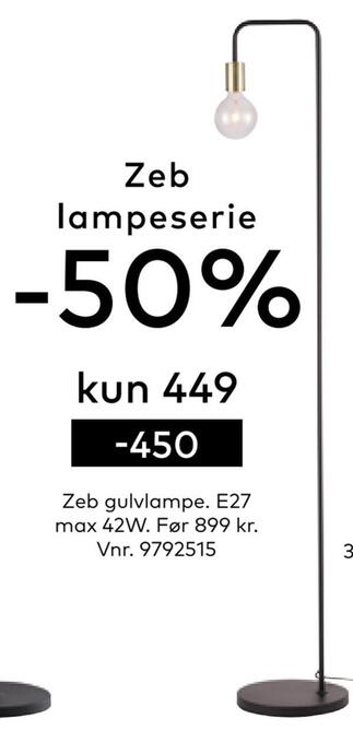Skeidar Zeb gulvlampe tilbud